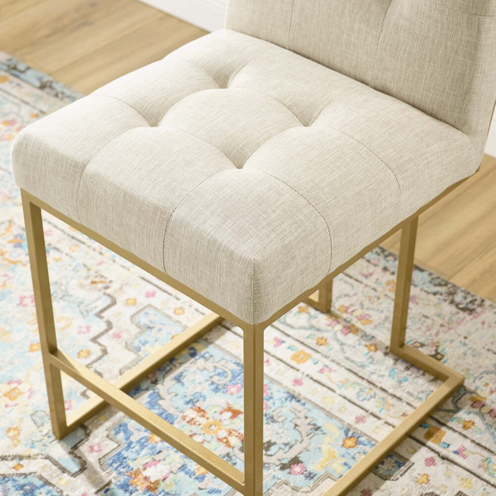 Modway Privy Gold Stainless Steel Upholstered Fabric Counter Stool by Modway-EEI-3852