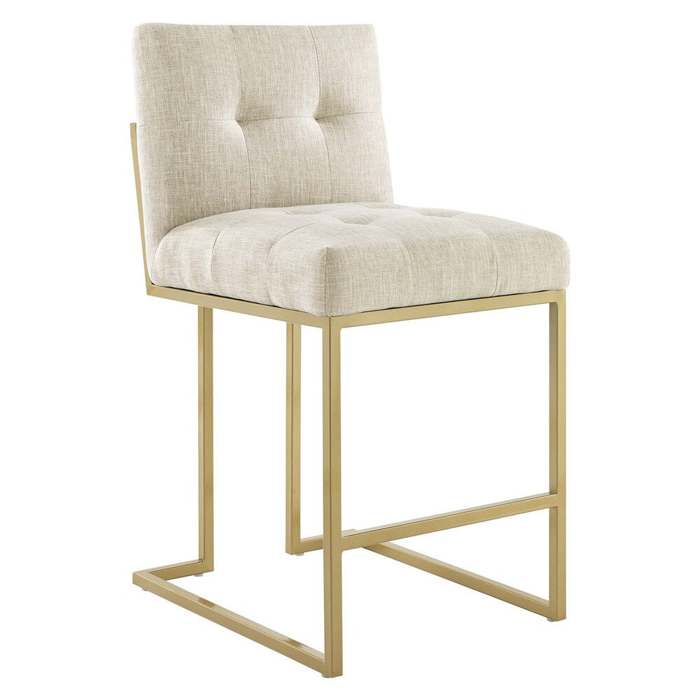 Modway Privy Gold Stainless Steel Upholstered Fabric Counter Stool by Modway-EEI-3852