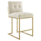 Modway Privy Gold Stainless Steel Upholstered Fabric Counter Stool by Modway-EEI-3852