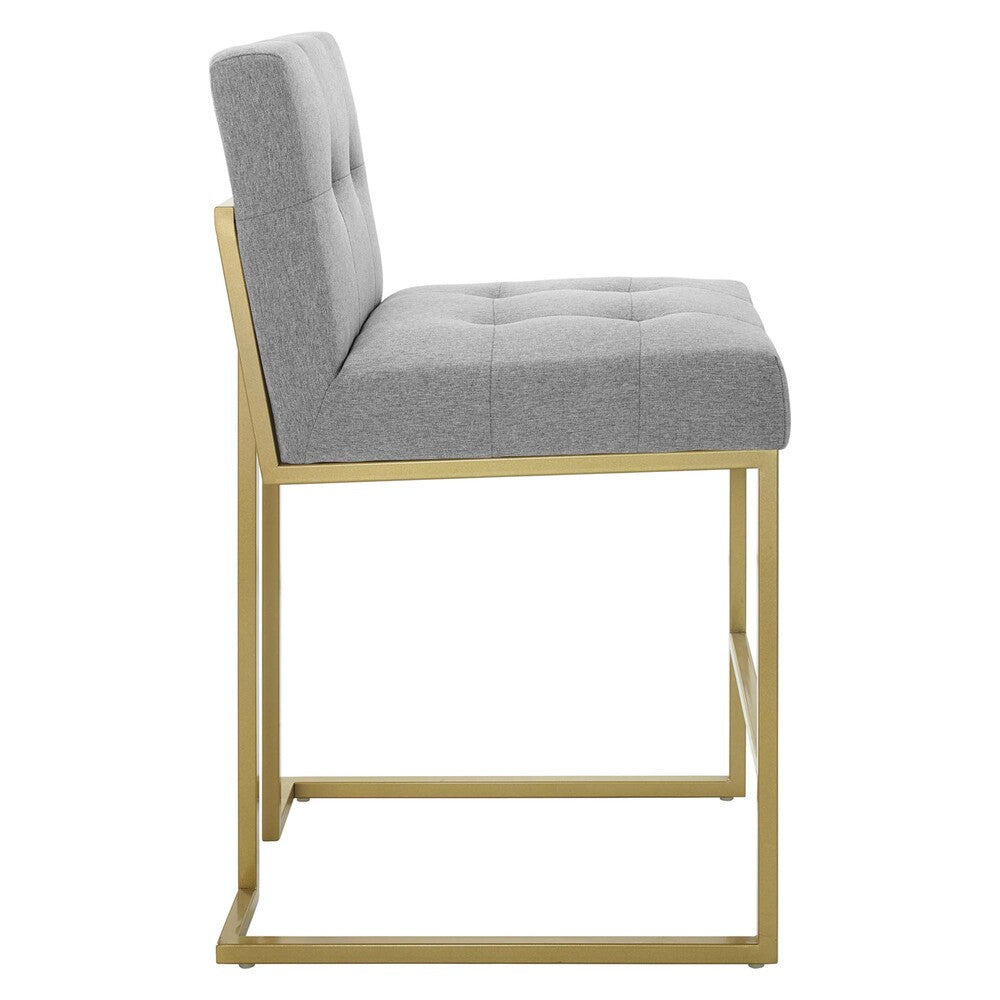 Modway Privy Gold Stainless Steel Upholstered Fabric Counter Stool by Modway-EEI-3852