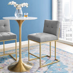 Modway Privy Gold Stainless Steel Upholstered Fabric Counter Stool by Modway-EEI-3852