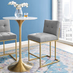 Modway Privy Gold Stainless Steel Upholstered Fabric Counter Stool by Modway-EEI-3852