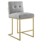 Modway Privy Gold Stainless Steel Upholstered Fabric Counter Stool by Modway-EEI-3852