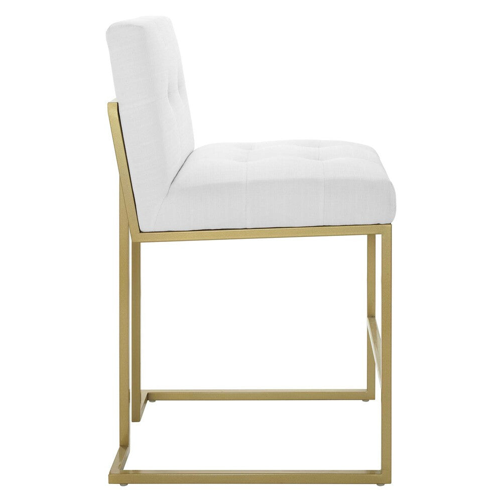 Modway Privy Gold Stainless Steel Upholstered Fabric Counter Stool by Modway-EEI-3852