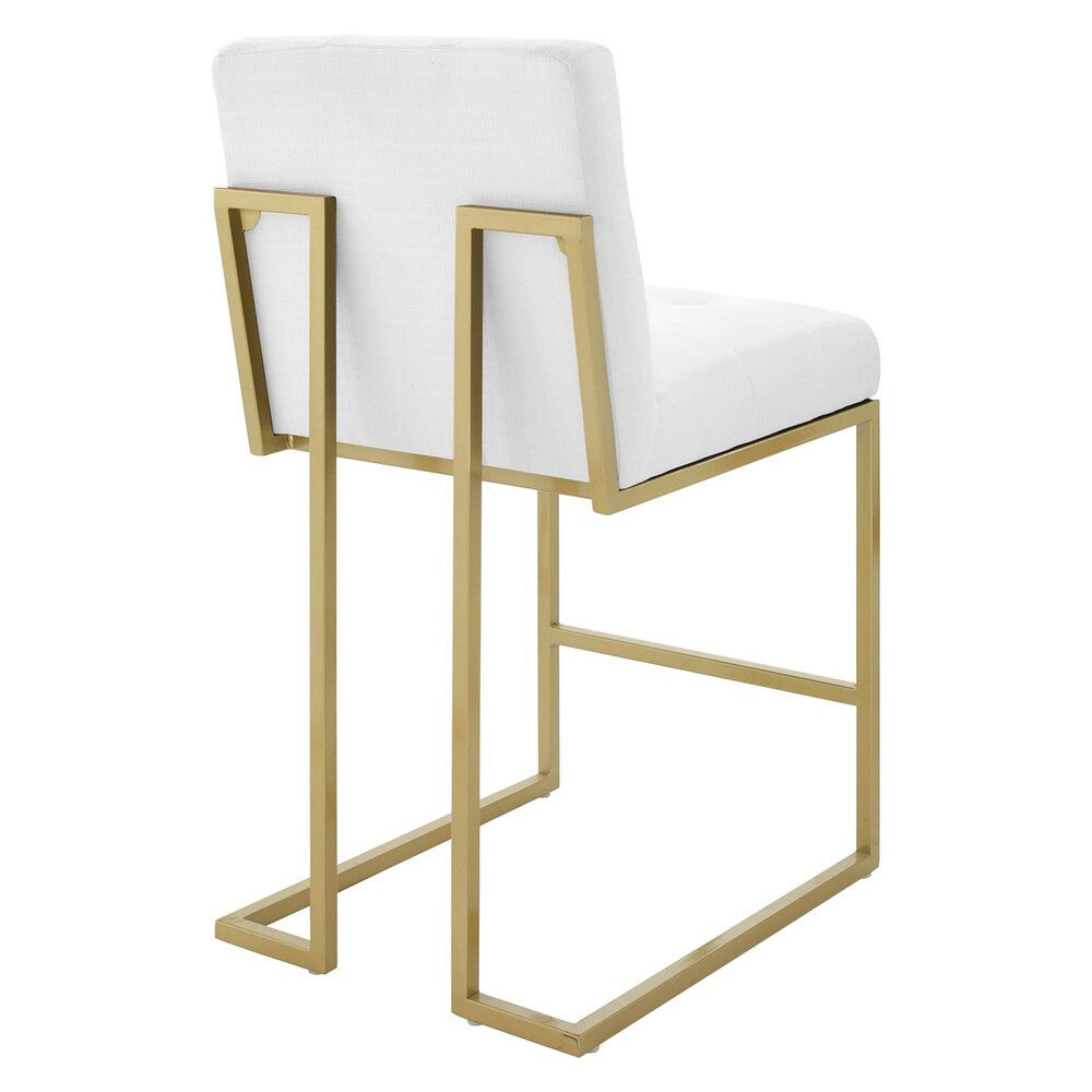 Modway Privy Gold Stainless Steel Upholstered Fabric Counter Stool by Modway-EEI-3852