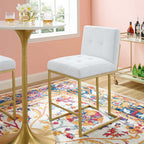 Modway Privy Gold Stainless Steel Upholstered Fabric Counter Stool by Modway-EEI-3852