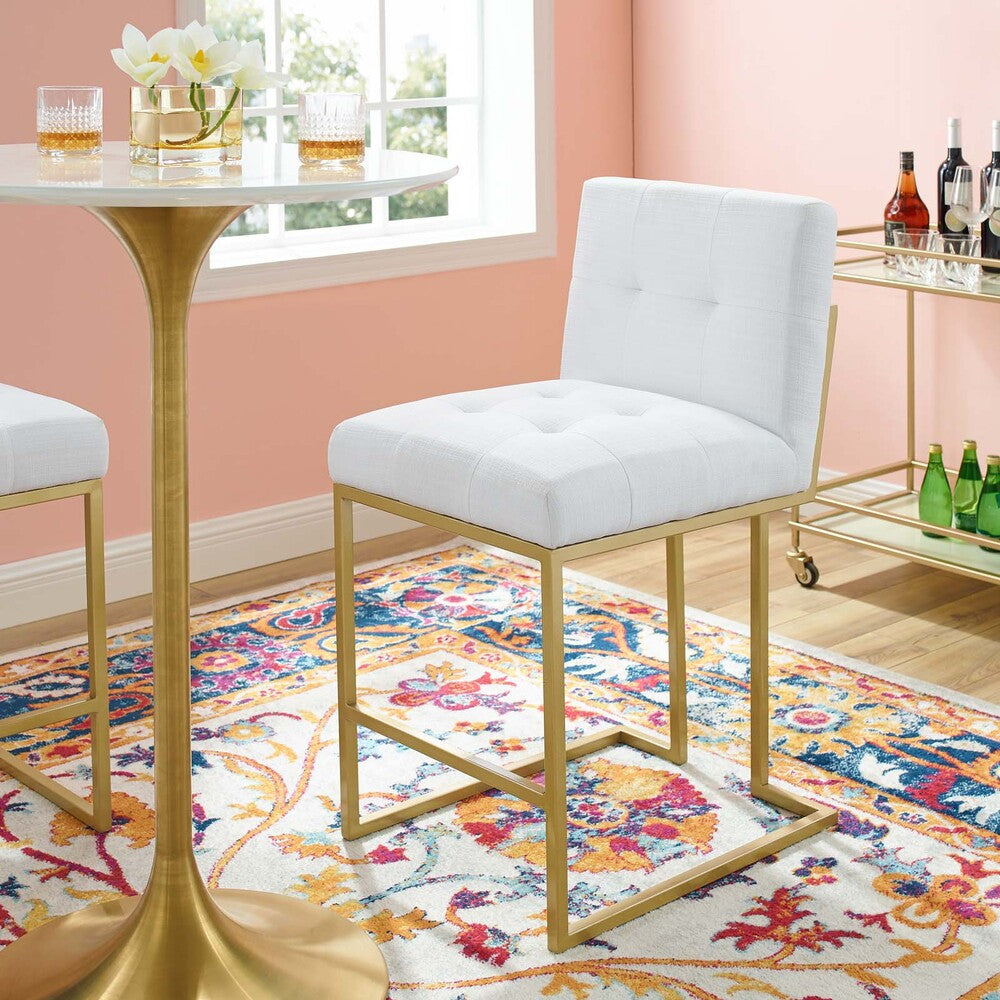 Modway Privy Gold Stainless Steel Upholstered Fabric Counter Stool by Modway-EEI-3852