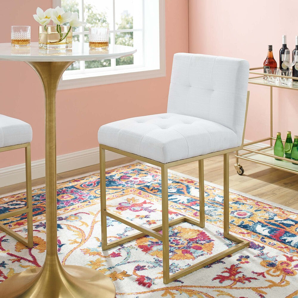 Modway Privy Gold Stainless Steel Upholstered Fabric Counter Stool by Modway-EEI-3852