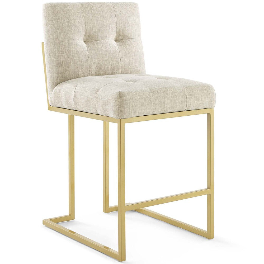 Modway Privy Gold Stainless Steel Upholstered Fabric Counter Stool Set of 2 by Modway-EEI-4154