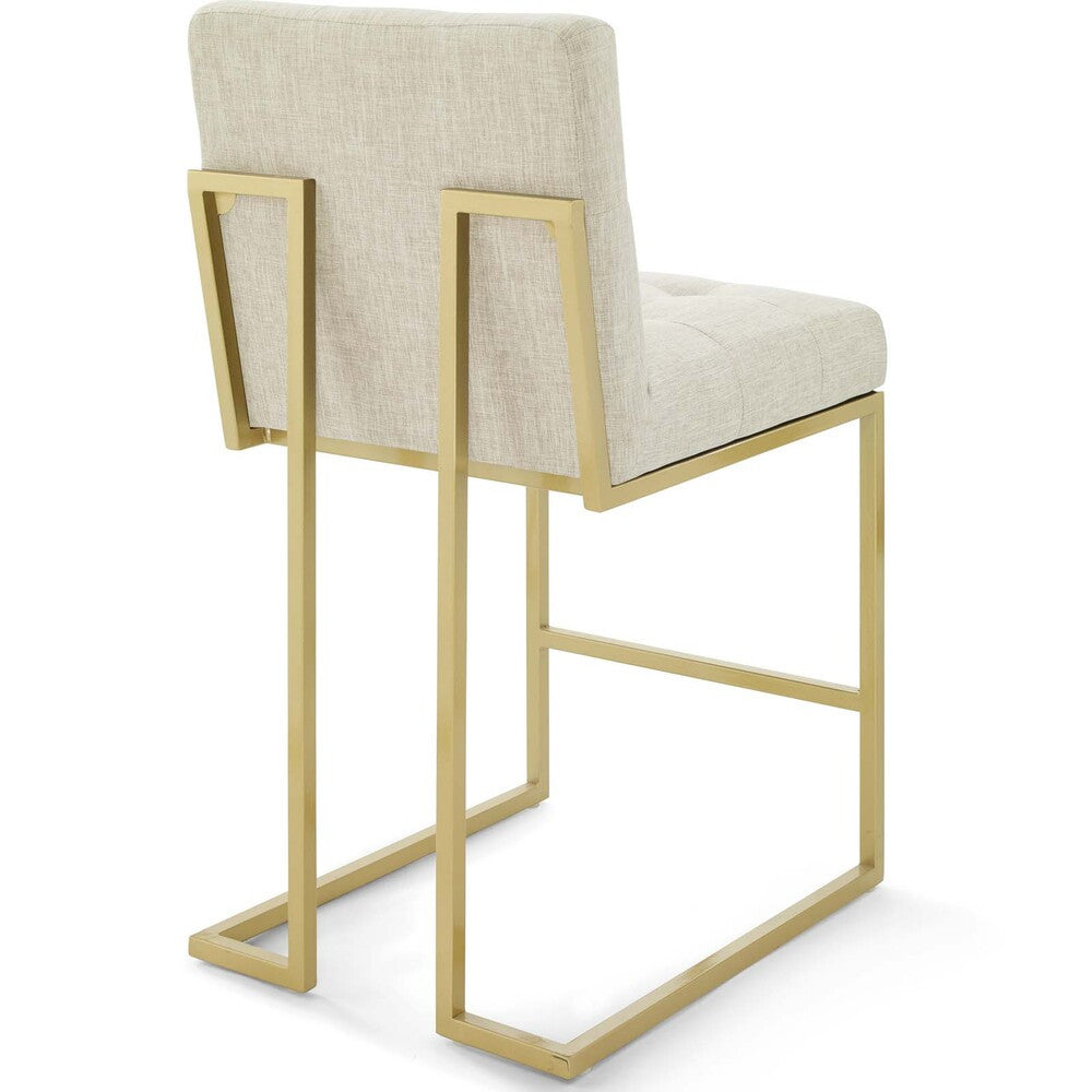 Modway Privy Gold Stainless Steel Upholstered Fabric Counter Stool Set of 2 by Modway-EEI-4154