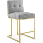 Modway Privy Gold Stainless Steel Upholstered Fabric Counter Stool Set of 2 by Modway-EEI-4154
