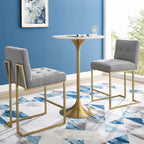 Modway Privy Gold Stainless Steel Upholstered Fabric Counter Stool Set of 2 by Modway-EEI-4154