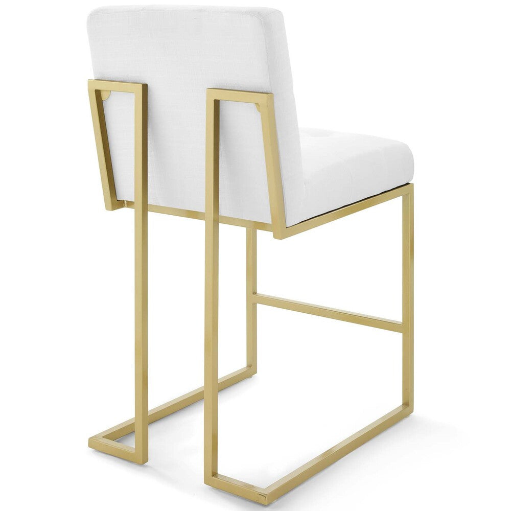 Modway Privy Gold Stainless Steel Upholstered Fabric Counter Stool Set of 2 by Modway-EEI-4154