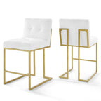 Modway Privy Gold Stainless Steel Upholstered Fabric Counter Stool Set of 2 by Modway-EEI-4154