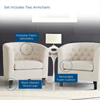 Modway Prospect 2 Piece Upholstered Fabric Armchair Set by Modway-EEI-3150