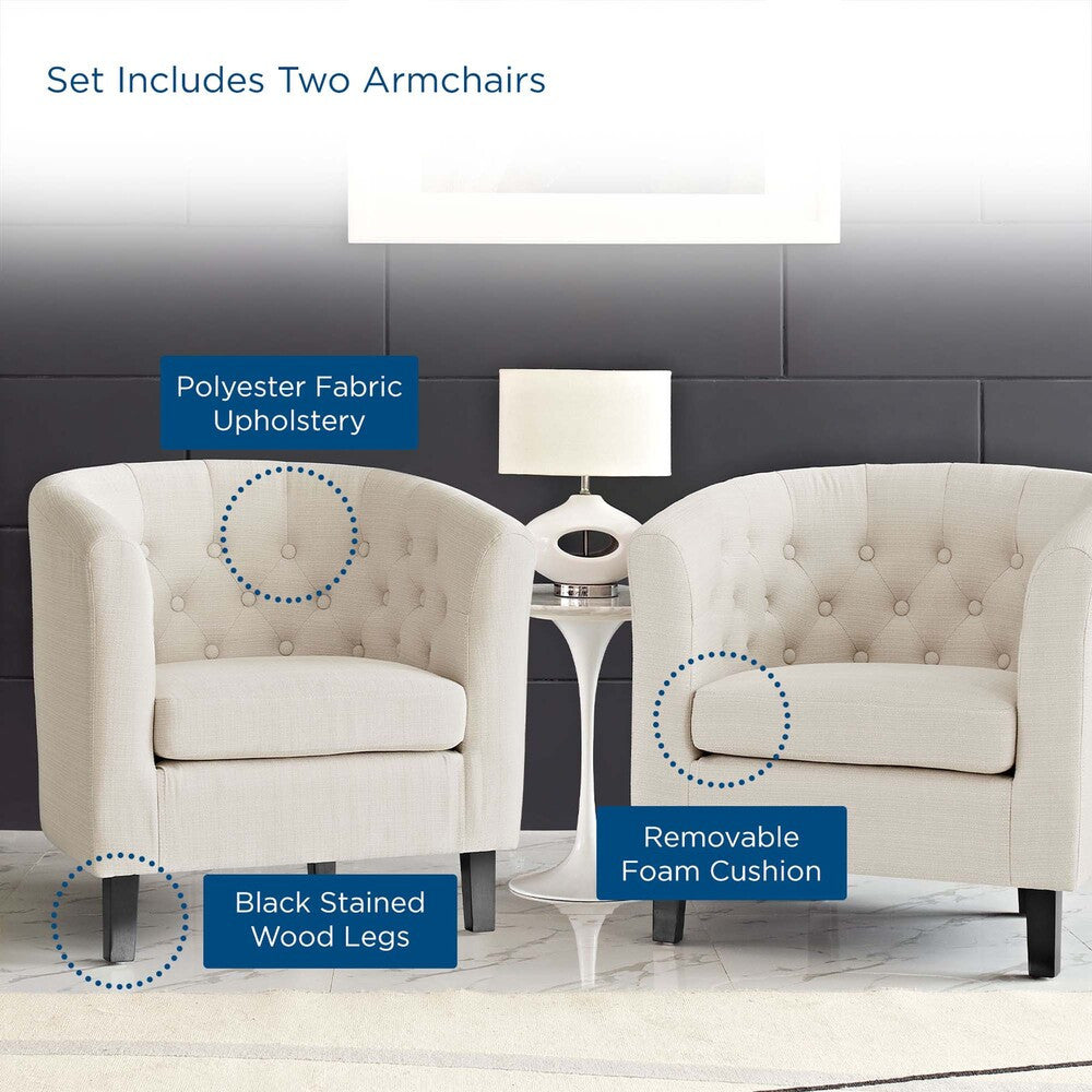 Modway Prospect 2 Piece Upholstered Fabric Armchair Set by Modway-EEI-3150