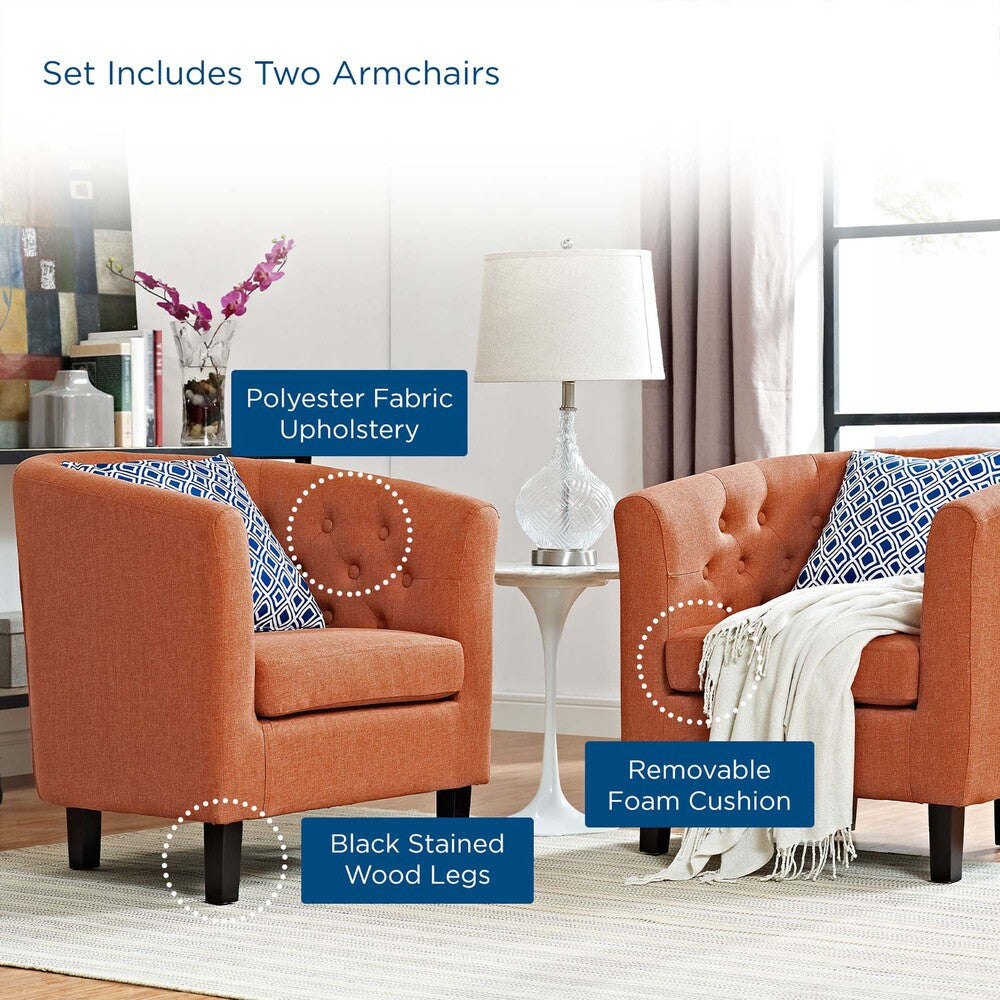 Modway Prospect 2 Piece Upholstered Fabric Armchair Set by Modway-EEI-3150