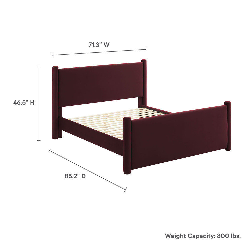 Modway Rael Performance Velvet Queen Platform Bed by Modway-MOD-7175