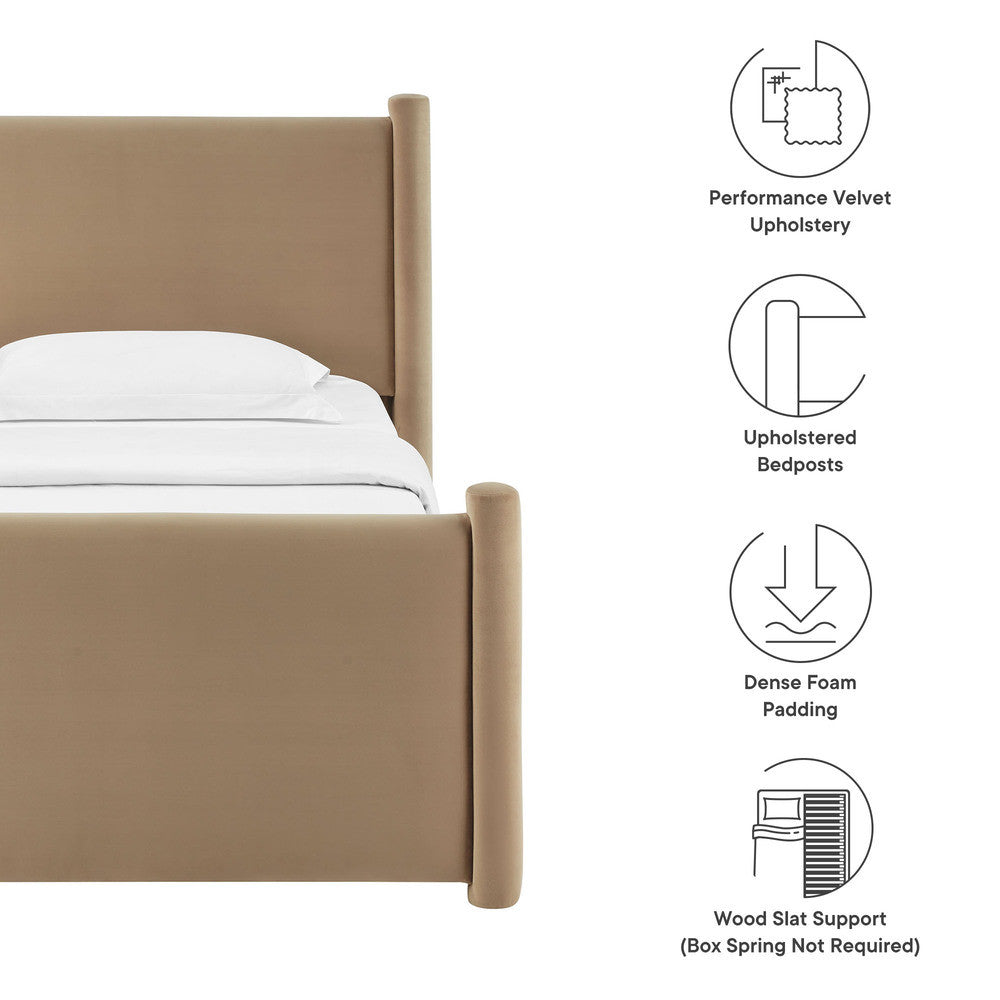 Modway Rael Performance Velvet Twin Platform Bed by Modway-MOD-7173