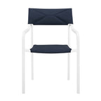 EEI-3796-WHI-NAV Raleigh 5 Piece Outdoor Patio Aluminum Dining Set by Modway