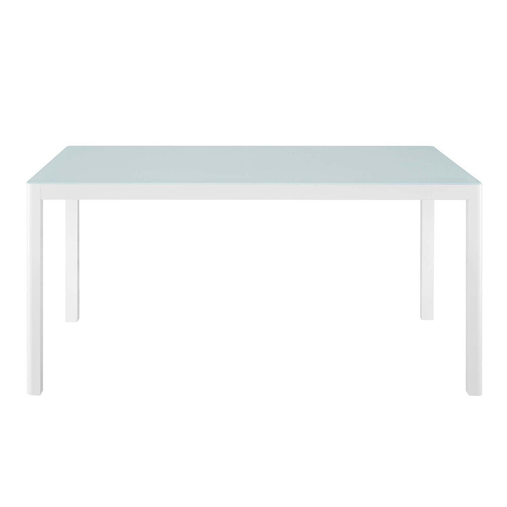 EEI-3576-WHI Raleigh 59" Outdoor Patio Aluminum Dining Table by Modway