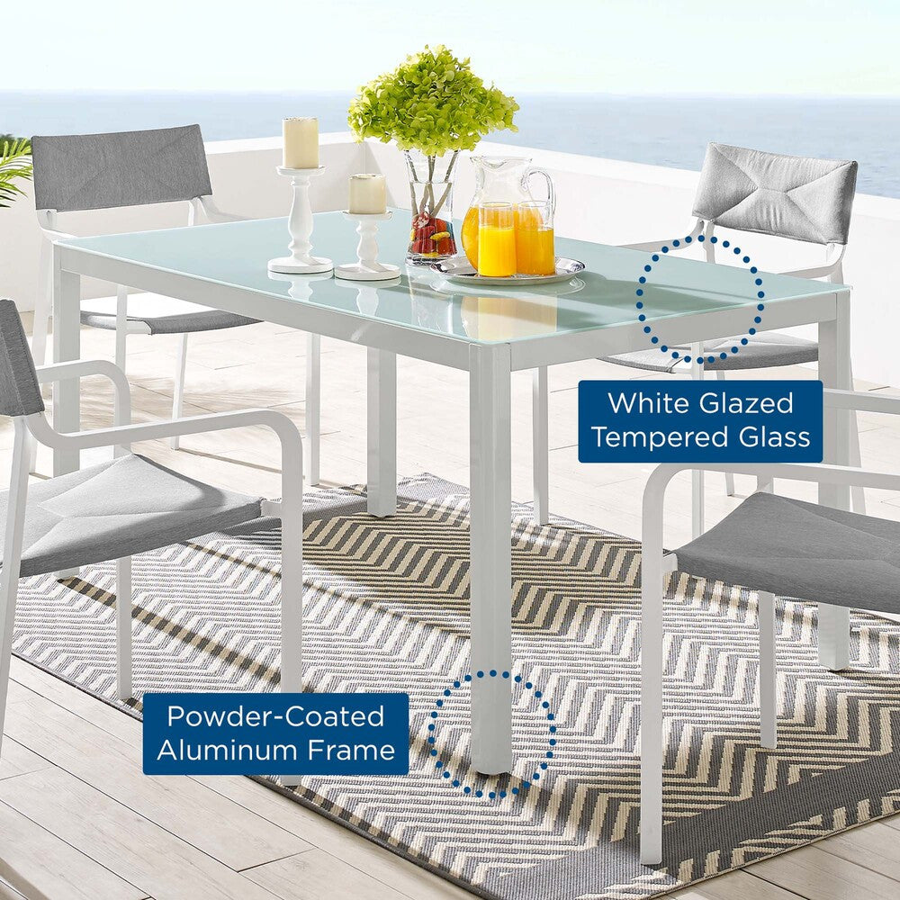 EEI-3576-WHI Raleigh 59" Outdoor Patio Aluminum Dining Table by Modway