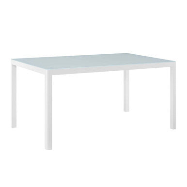 Modway EEI-3576-WHI Raleigh 59" Outdoor Patio Aluminum Dining Table White