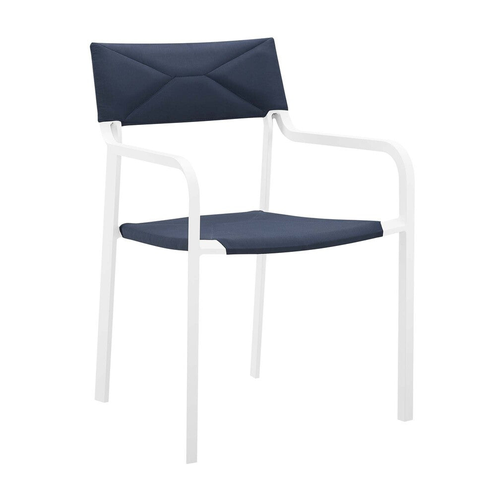 EEI-3962-WHI-NAV Raleigh Outdoor Patio Aluminum Armchair Set of 2 by Modway