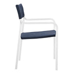 EEI-3962-WHI-NAV Raleigh Outdoor Patio Aluminum Armchair Set of 2 by Modway
