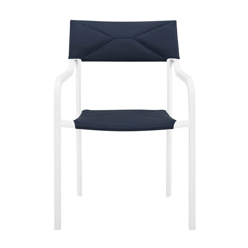 EEI-3962-WHI-NAV Raleigh Outdoor Patio Aluminum Armchair Set of 2 by Modway