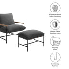 Modway Raya Outdoor Patio Boucle Lounge Chair and Ottoman by Modway-EEI-7292-CHA