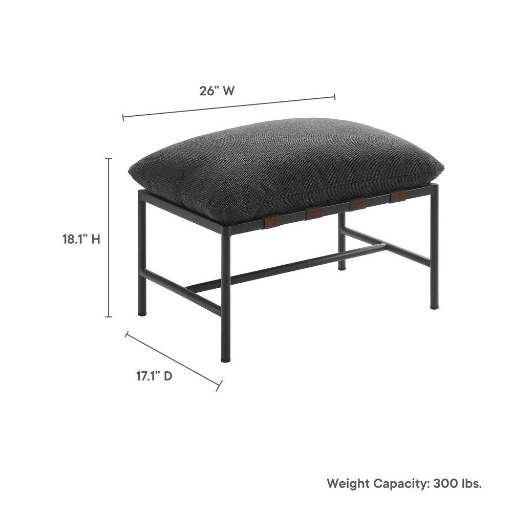 Modway Raya Outdoor Patio Boucle Lounge Chair and Ottoman by Modway-EEI-7292-CHA