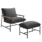 Modway Raya Outdoor Patio Boucle Lounge Chair and Ottoman by Modway-EEI-7292-CHA
