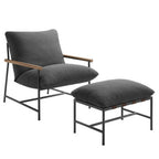 Modway EEI-7292-CHA Raya Outdoor Patio Boucle Lounge Chair and Ottoman