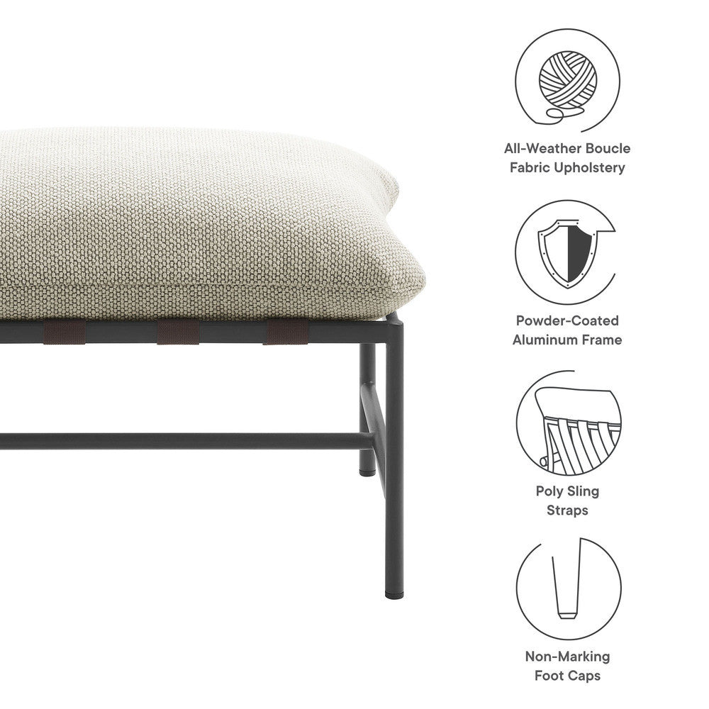 Modway Raya Outdoor Patio Boucle Ottoman by Modway-EEI-7161-IVO