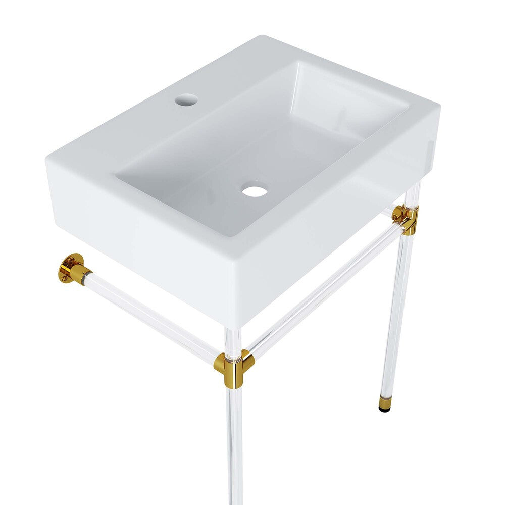EEI-5535-ACR-WHI Redeem 24" Acrylic Wall-Mount Bathroom Vanity by Modway