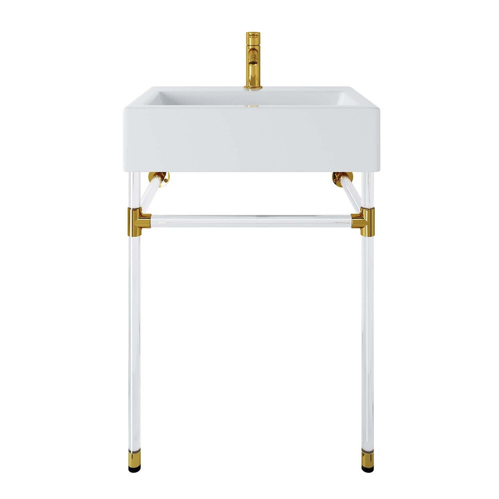 EEI-5535-ACR-WHI Redeem 24" Acrylic Wall-Mount Bathroom Vanity by Modway