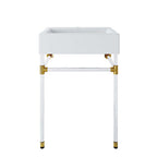 Modway EEI-5535-ACR-WHI Redeem 24" Acrylic Wall-Mount Bathroom Vanity Clear White