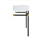 EEI-5537-BLK-WHI Redeem 24" Wall-Mount Black Stainless Steel Bathroom Vanity by Modway