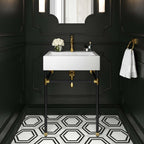 EEI-5537-BLK-WHI Redeem 24" Wall-Mount Black Stainless Steel Bathroom Vanity by Modway