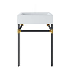 EEI-5537-BLK-WHI Redeem 24" Wall-Mount Black Stainless Steel Bathroom Vanity by Modway