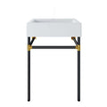 Modway EEI-5537-BLK-WHI Redeem 24" Wall-Mount Black Stainless Steel Bathroom Vanity Black White
