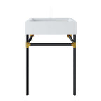 Modway EEI-5537-BLK-WHI Redeem 24" Wall-Mount Black Stainless Steel Bathroom Vanity Black White
