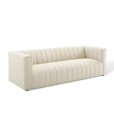 Modway EEI-3881-BEI Reflection Channel Tufted Upholstered Fabric Sofa Beige
