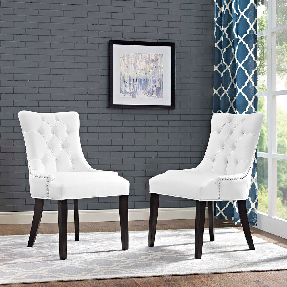 EEI-2742-WHI-SET Regent Vinyl Dining Side Chair Set of 2 by Modway