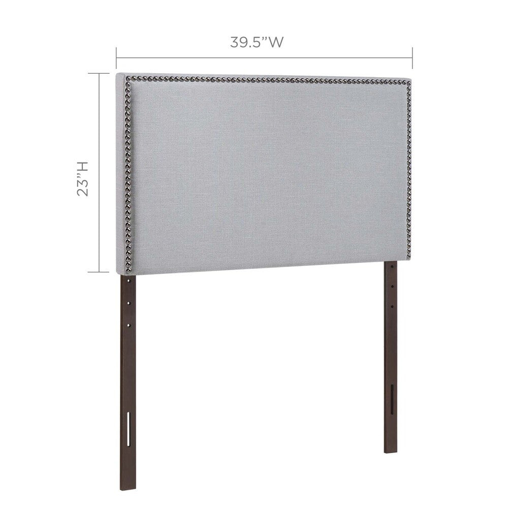 MOD-5218-GRY Region Nailhead Upholstered Twin Headboard by Modway