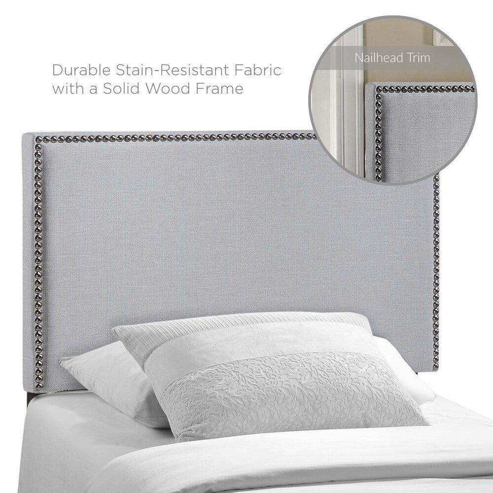 MOD-5218-GRY Region Nailhead Upholstered Twin Headboard by Modway