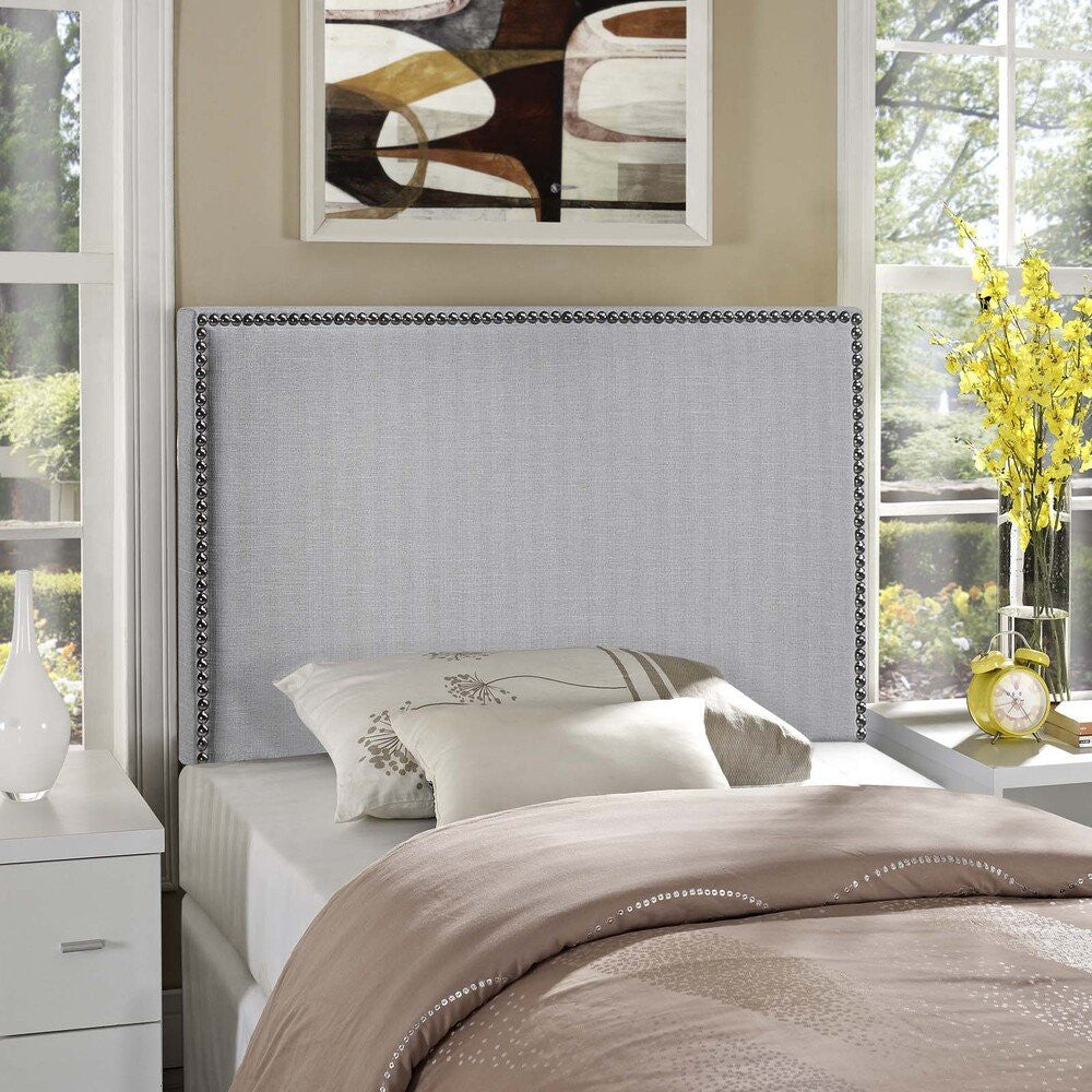 MOD-5218-GRY Region Nailhead Upholstered Twin Headboard by Modway