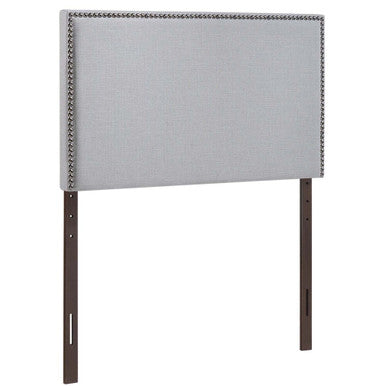 Modway MOD-5218-GRY Region Nailhead Upholstered Twin Headboard Sky Gray
