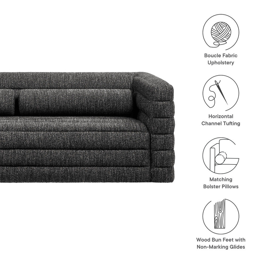 Modway Relle Channel Tufted Boucle Upholstered Sofa by Modway-EEI-7136